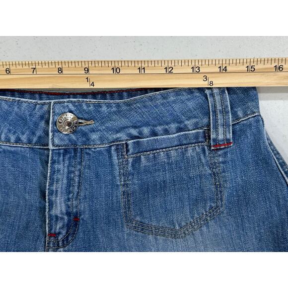 Tommy Hilfiger Jean Shorts Size 4 (30x4) Low Rise Mini Patch Pockets Vintage Y2K - Picture 8 of 10